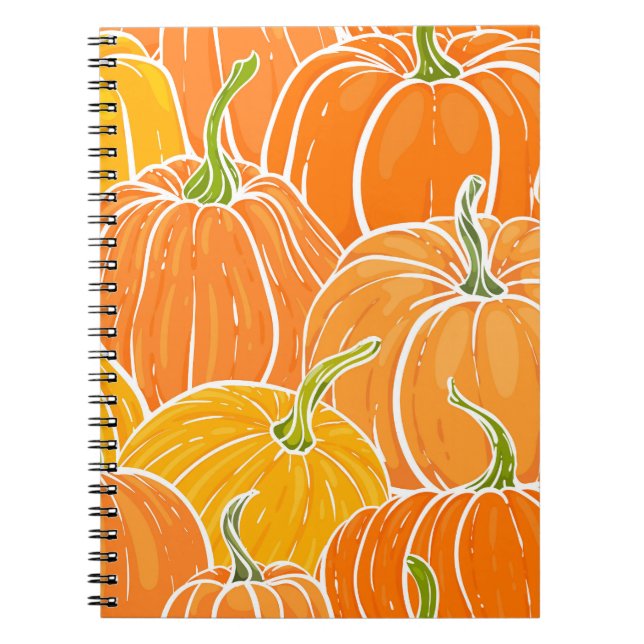 Cartoon pumpkin, cute autumn pattern. notebook (Front)