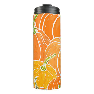 Cartoon pumpkin, cute autumn pattern. thermal tumbler