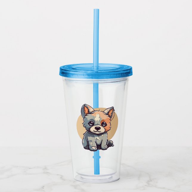 CARTOON PUPPY ACRYLIC TUMBLER (Front)