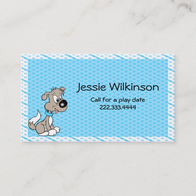Cartoon Puppy Custom Playdate Card (Front)
