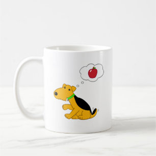 Cartoon Puppy Dog Thinking of an Apple Coffee Mug