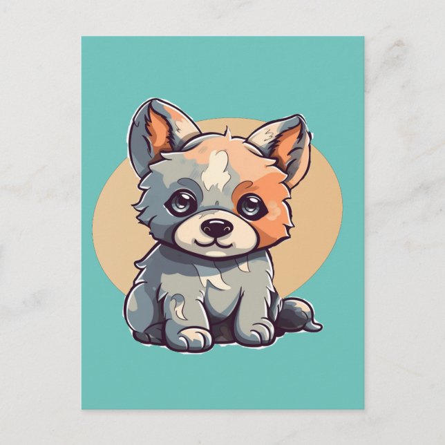 CARTOON PUPPY POSTCARD (Front)
