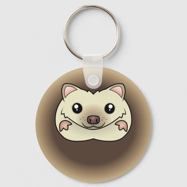 Cartoon Pygmy Hedgehog Key Ring (Front)