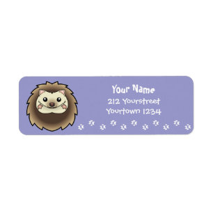 Cartoon Pygmy Hedgehog Return Address Label