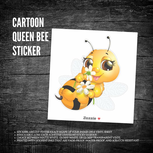 Cartoon Queen Bee Sticker (Cartoon Queen Bee Sticker)