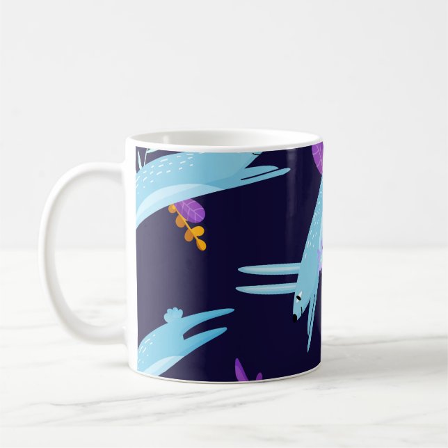 Cartoon rabbit bunny, seamless pattern. coffee mug (Left)