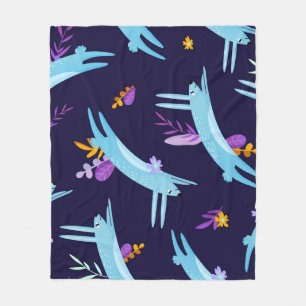 Cartoon rabbit bunny, seamless pattern. fleece blanket