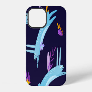 Cartoon rabbit bunny, seamless pattern. iPhone 12 case
