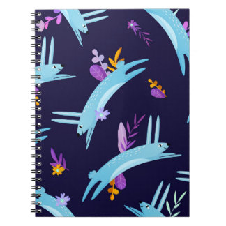 Cartoon rabbit bunny, seamless pattern. notebook