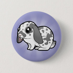 Cartoon Rabbit (floppy ear smooth hair) 6 Cm Round Badge