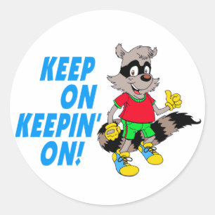 Cartoon Racoon Classic Round Sticker