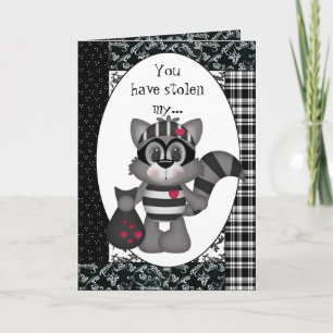 Cartoon Racoon Valentine's Day Greeting card