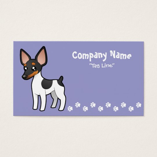Cartoon Rat Terrier / Toy Fox Terrier Business Card