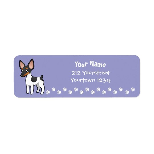 Cartoon Rat Terrier / Toy Fox Terrier Return Address Label