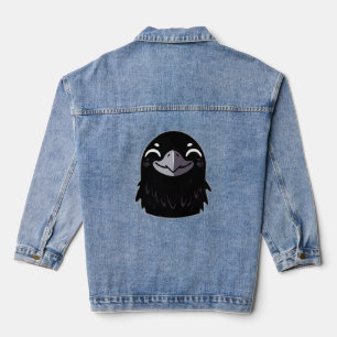 Cartoon Raven - Smiling Denim Jacket