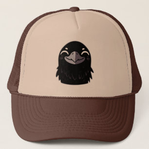 Cartoon Raven - Smiling Trucker Hat