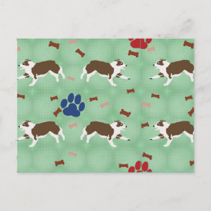 Cartoon Red Australian Shepherd Postcard