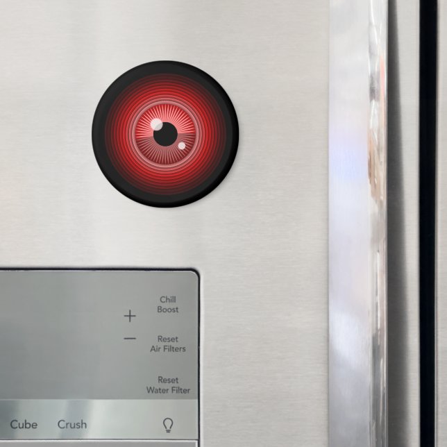 Cartoon Red Black Evil Devil Eye Vector Art Magnet (In Situ (Fridge))