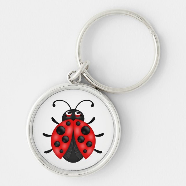 Cartoon Red Black Ladybug Keychains (Front)