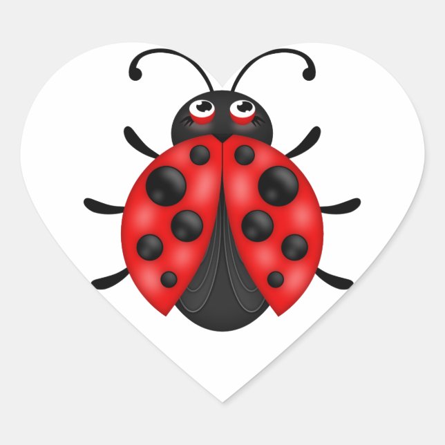 Cartoon Red Black Ladybug Sticker Sheets (Front)