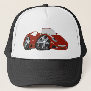 Cartoon Red Car Art Trucker Hat