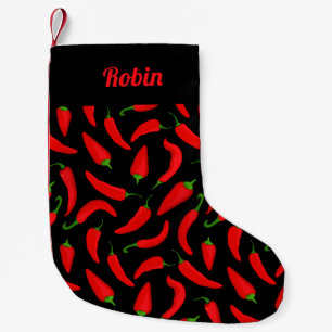 Cartoon Red Chilli Pepper Personalised Small Christmas Stocking