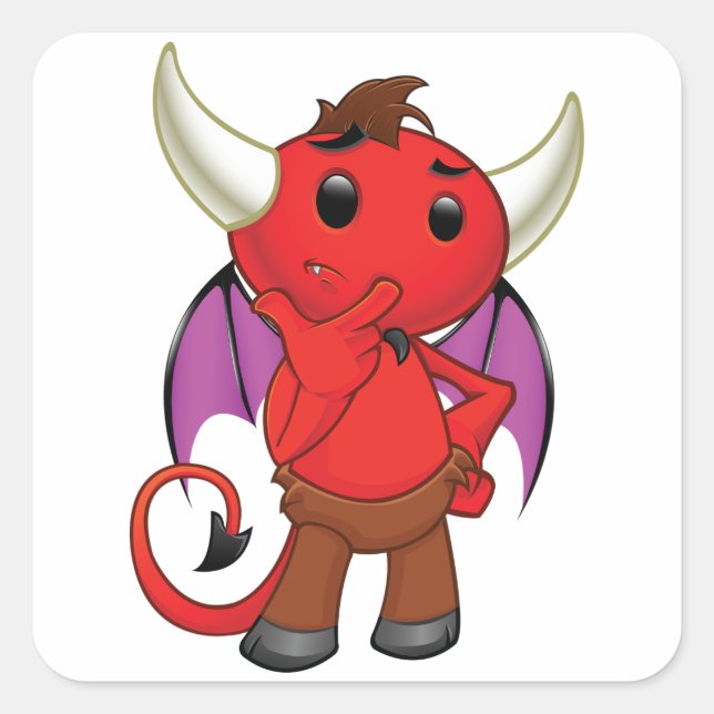 Cartoon Red Devil Stickers (Front)
