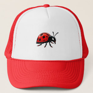 Cartoon Red Ladybug Cute Insect Character Trucker Hat