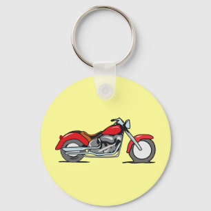 Cartoon Red MotorCycle - MotorBike Key Ring