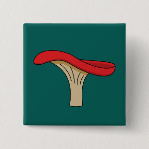 Cartoon Red Mushroom 15 Cm Square Badge