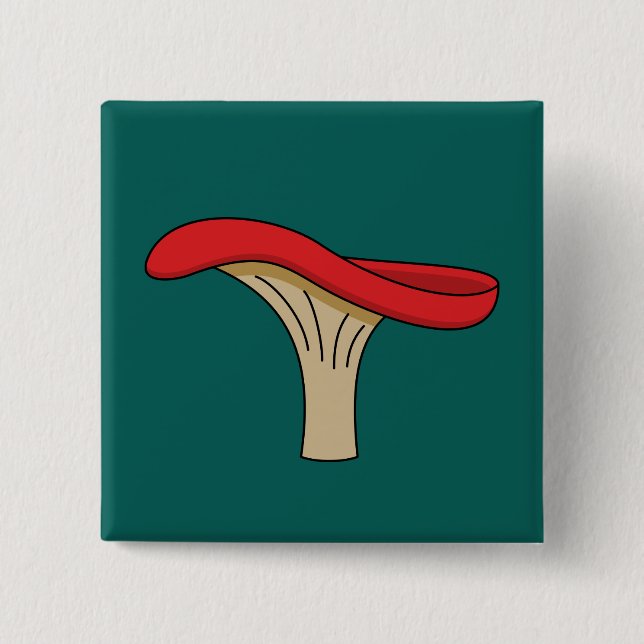 Cartoon Red Mushroom 15 Cm Square Badge (Front)