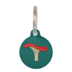 Cartoon Red Mushroom Add Name Pet Tag