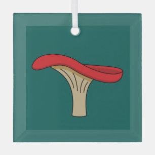 Cartoon Red Mushroom Glass Tree Decoration