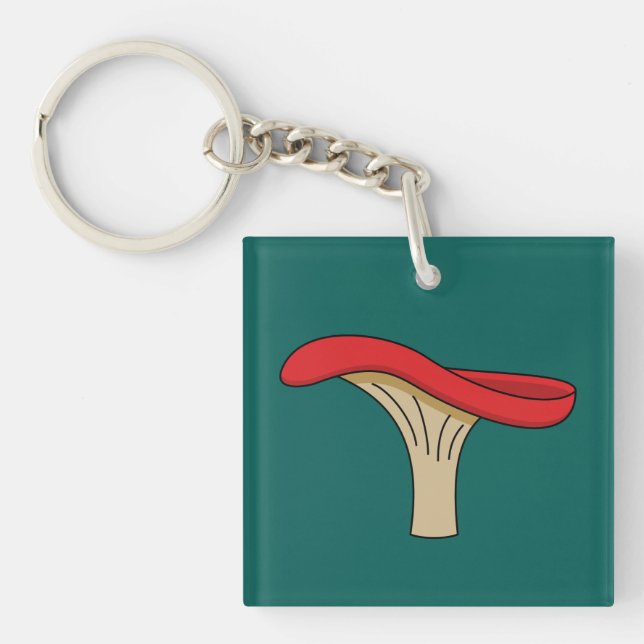 Cartoon Red Mushroom Key Ring (Front)