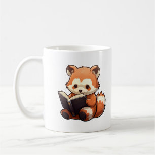 Cartoon red panda illustration coffee mug