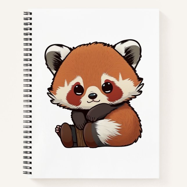 Cartoon red panda illustration notebook (Front)