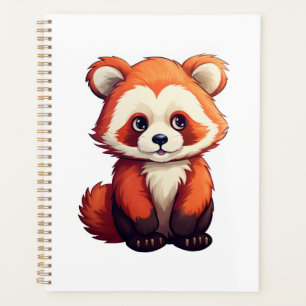 Cartoon red panda illustration planner