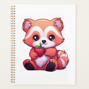 Cartoon red panda illustration planner