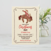 Cartoon red santa claus ryding on horse      