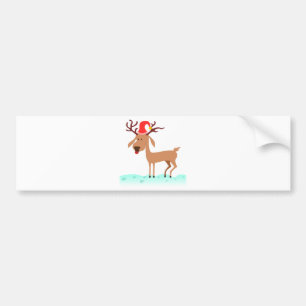 Cartoon Reindeer Bumper Sticker