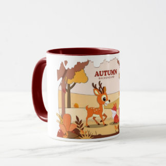 Cartoon reindeer coffee mug