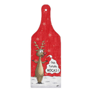 Cartoon Reindeer Cutting Board