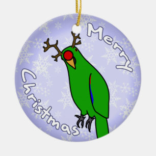 Cartoon Reindeer Eclectus Christmas Ornament