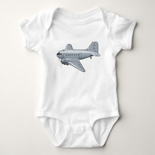 Cartoon retro aeroplane baby bodysuit