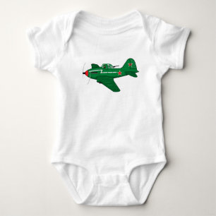 Cartoon retro aeroplane baby bodysuit