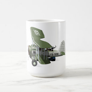Cartoon retro aeroplane coffee mug