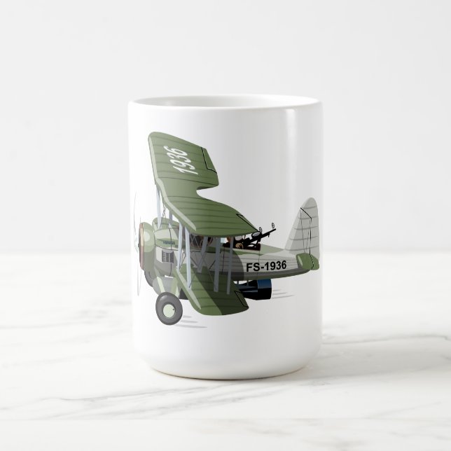 Cartoon retro aeroplane coffee mug (Center)