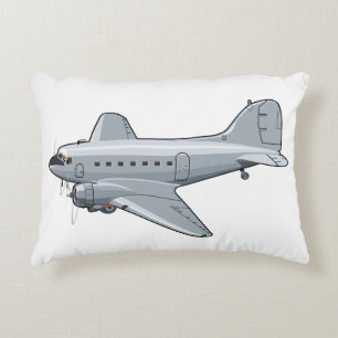 Cartoon retro aeroplane decorative cushion