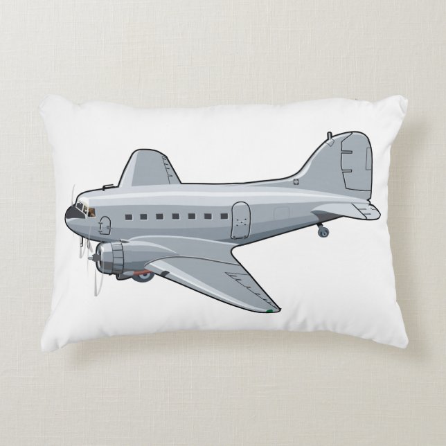 Cartoon retro aeroplane decorative cushion (Front)