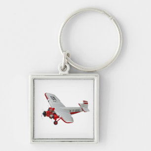 Cartoon retro aeroplane key ring